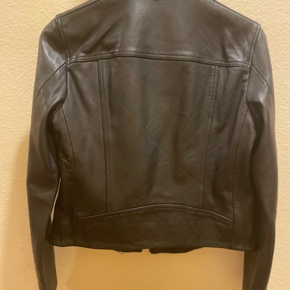 AllSAINTS BLACK LEATHER JACKET - Picture 2 of 3